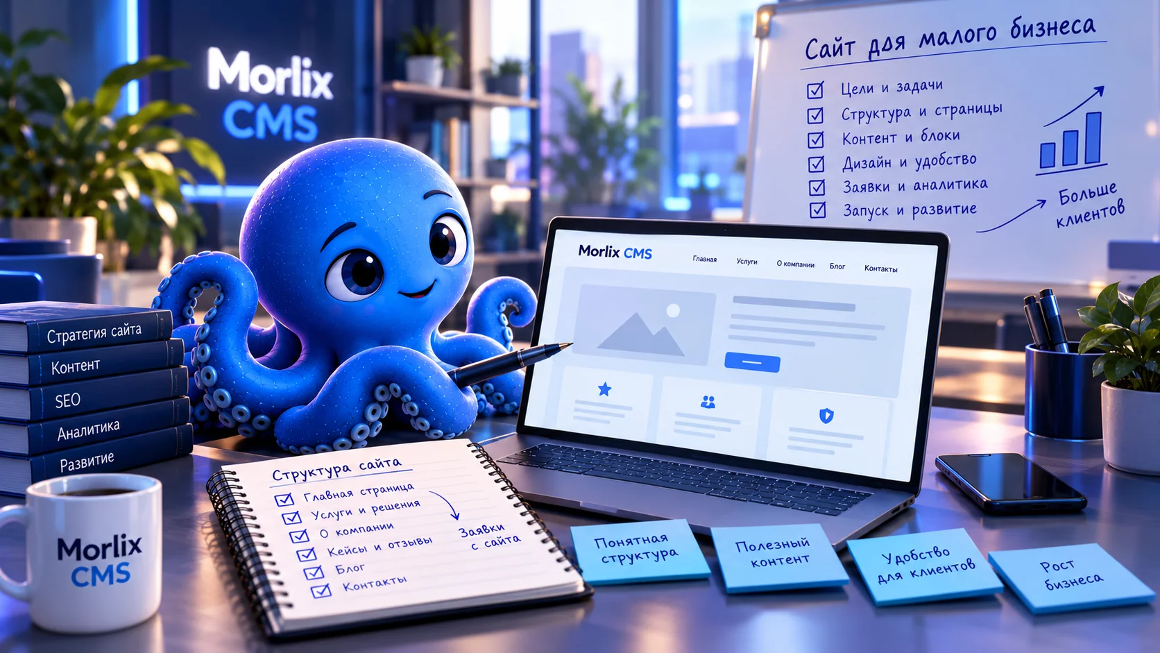 Художественная иллюстрация контрольного списка требований к CMS